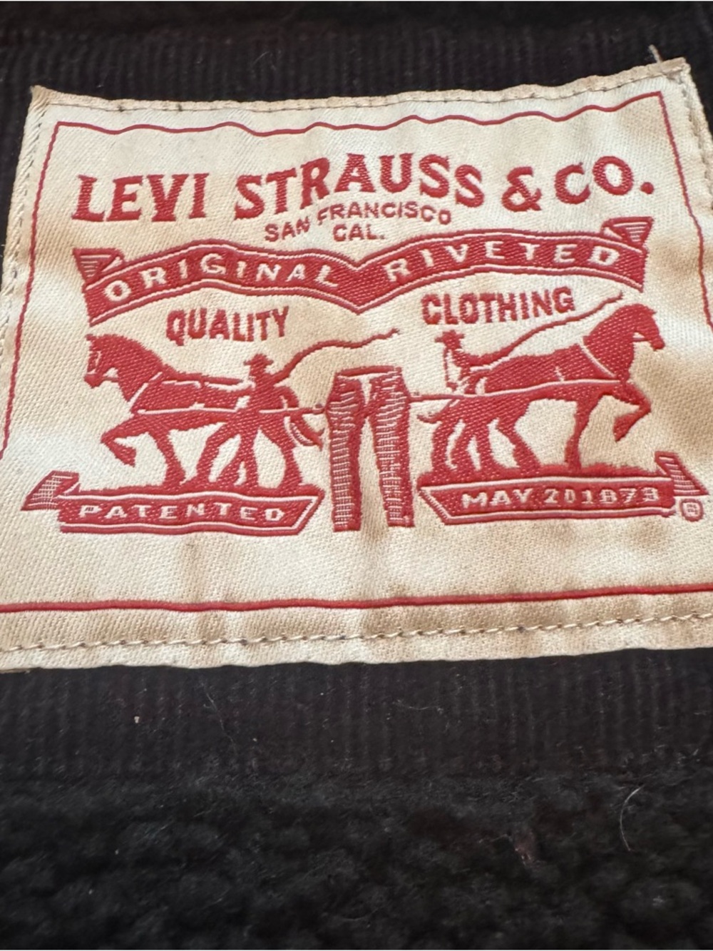 Levi’s Sherpa Lined Corduroy Trucker Jacket Black Men’s L Workwear - Picture 10 of 12